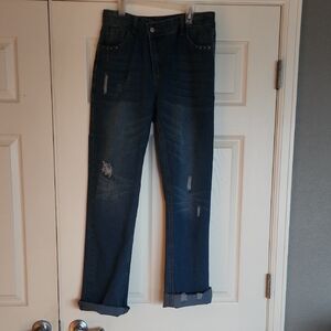 Women's Blue Distressed Jeans